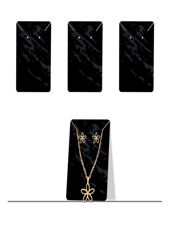 DEEPTAGS Jewellery Display Cards for Bracelet, Earring, Necklace, Jewelry - Black, 200 PCS - Image 1